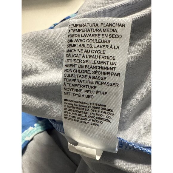 Chicos Size 4 (20/22) Short-Sleeve Blue Paisley Print Dress Rayon/Spandex Blend - Picture 7 of 8